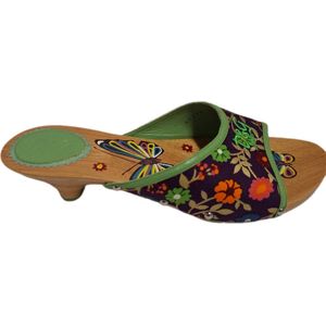 D&G WOOD SLIPPER MET CANVAS UPPER EN BUTTERFLY IN ZOOL SIZE 40