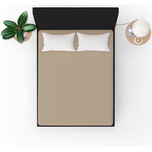 Topper Hoeslaken Jersey Taupe 2-Persoons - 160 x 200 cm