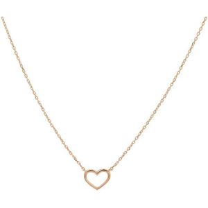 YO&NO - Ketting - Rosegoud - Anker -  Hart -  0,8 mm -  40 - 42 - 44 cm - Sieraden vrouw - 14k - 585 goud