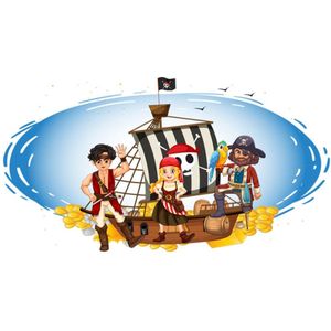 Piratenschip Spandoek 150x300cm