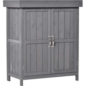 GTB® Hout Tuinberging - Tuinkast - Opbergdoos - Grijs - ‎43cm x 74cm x 88cm