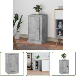 The Living Store Dressoir 37,5x35,5x67,5 cm bewerkt hout betongrijs - Dressoir - Houten Dressoir - Grijze Dressoir - Vintage Dressoir - Modern Dressoir