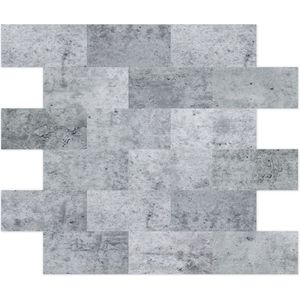 NAIZY tegelstickers PVC wandtegels 34x29cm per stuk tegelfolie 10st zelfklevende tegels snijbare wandtegels zelfklevende vloertegels met reliëfstructuren, type E
