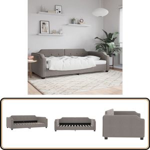 vidaXL Slaapbank - 100x200 cm - Stof - Taupe Slaapbank - Sofa Bed - Tweepersoonsbed - Lounge Meubels - Stoffen Bank