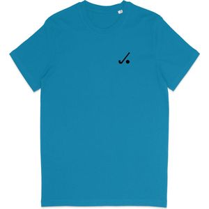 T Shirt Heren - Hockey Logo Print - Korte Mouw - Blauw - Maat 3XL