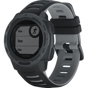 kwmobile bandje geschikt voor Garmin Instinct 2 Solar / Instinct 2 - Armband voor fitnesstracker in zwart / grijs - Horlogeband