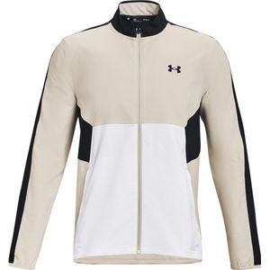 Under Armour Men Storm Windstrike FZ Jacket - Golfjas Voor Mannen - Winddicht - Beige/Wit/Zwart - XXL