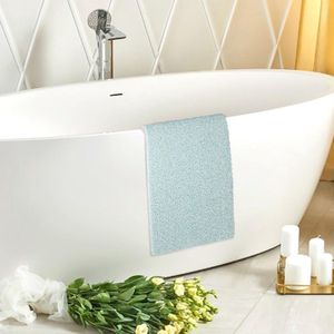 Douchemat, antislip, 40 x 100 cm, zacht comfort, veilige badmat met afvoergaten, pvc-luffa douchemat, vlekbescherming, vrije snit, sneldrogend, lichtgroen