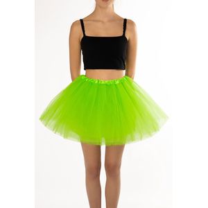 KIMU® Tutu Lime Groen Tule Rokje - Maat L XL XXL - Neon Groene Petticoat Rok Dames - Onderrok Tulerok Volwassenen Mike Shrek Festival