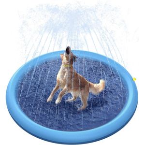 Yar Doggo- Hondenzwembad 150cm - Verkoeling hond - waterspeelgoed buiten - watersproeier speelgoed - hondenspeelgoed- afkoeling hond - afkoelen - zwembad - speelzwembad - babyzwembad - opblaasbaar - outdoor koelmat hond - honden speelgoed