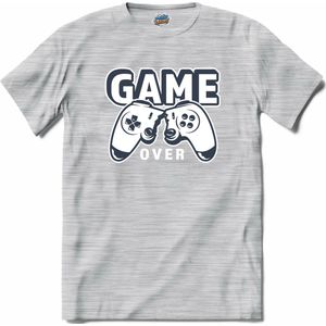 Game over | Gamen - Hobby - Controller - T-Shirt - Unisex - Donker Grijs - Gemêleerd - Maat 4XL