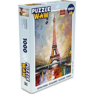 Puzzel Eiffeltoren - Schilderij - Olieverf - Parijs - Legpuzzel - Puzzel 1000 stukjes volwassenen