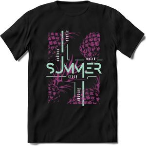 Crazy Summer | TSK Studio Zomer Kleding  T-Shirt | Roze | Heren / Dames | Perfect Strand Shirt Verjaardag Cadeau Maat L