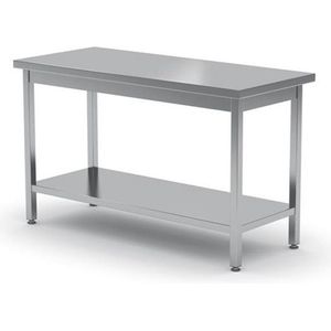 Werktafel Zware Uitvoering Met Plank - 600 Mm Diep - HENDI - Kitchen Line - 1400x600x(H)850mm - HENDI 811535 - Horeca & Professioneel