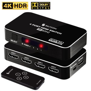 Siltcon HDMI Switch - 4K 60Hz - 4 ingangen 1 uitgang – Dolby / 3D - HDMI switch met afstandsbediening - Automatisch schakelen - Premium kwaliteit