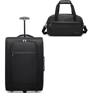 Softcase Cabin Trolley-koffer met handbagagetas, lichtgewicht reiskoffer met 2 wielen Kleine koffer voor vliegtuighandbagage
