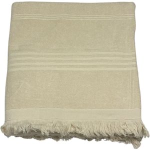 Handdoek | Hamamdoek met één zijde badstof | Terry | Sand/Beige | 100 x 170 CM