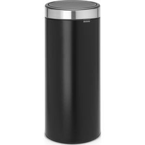 Brabantia Touch Bin Prullenbak - 30 liter - Matt Black/Matt Steel Fingerprint Proof deksel