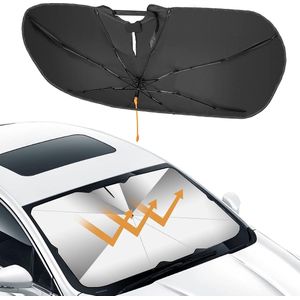 Autovoorruit Zonwering Voorzonwering UV-bescherming voor auto Opvouwbare voorruit Zonwering Paraplubescherming met automontageklem voor de meeste voertuigen 28,7 x 53 inch