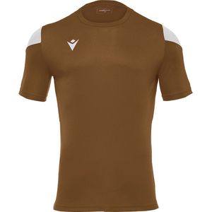 Macron Polis Shirt Korte Mouw Kinderen - Goud / Wit | Maat: 9-10 Y