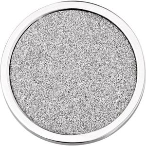 Quiges - Munthouder Munt 33mm RVS Glitters Zilver - EPR077