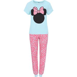 Roze-mintkleurige pyjama voor dames met luipaardprint - Minnie Mouse DISNEY