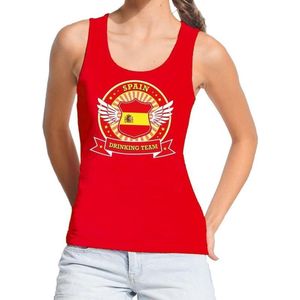 Rood Spain drinking team tanktop / mouwloos shirt rood dames - Spanje kleding XL