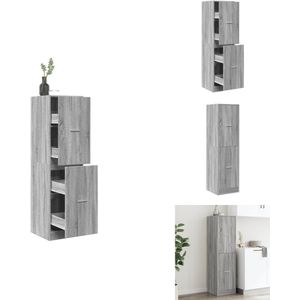 vidaXL Apothekerskast - Apothekerskasten - Apothekerskast Keuken - Apotheekkast - Apothekerskast 40x41x144,5 cm bewerkt hout grijs sonoma eiken
