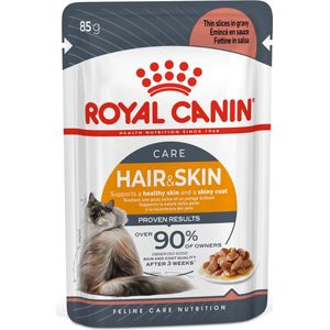 Royal Canin Hair & Skin Care - Katten natvoer - 8x12x85 g - In Gravy