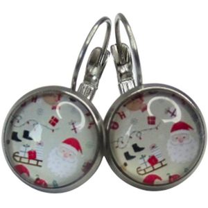 2 Love it Cozy Kerst - Oorbellen - Kerst - Stainless steel - Lengte 2,5 cm - Doorsnee 12 mm - Multicolor