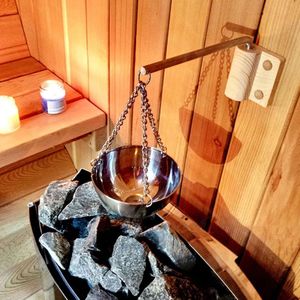 Sauna Aroma Bowl, Sauna Verdamper Schaal Roestvrij Staal Sauna Aromaschaal met houten plaat en schroeven voor traditionele sauna of infrarood sauna