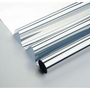 2x rollen raamfolie zonwerend transparant/zilver 90 cm x 2 meter statisch - Zonwerende glasfolie - Anti inkijk/warmte folie