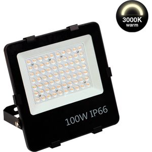LED Breedstraler - 100 watt - Philips driver - Warm witte Lichtkleur 3000K - IP66 - Duurzaam & Energiezuinig - Bespaart 60% - Bouwlamp - Tuinverlichting - PRO High-lumen 150lm/W - 15.000lm
