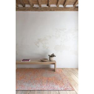 LIGNE PURE Reflect – Vloerkleed – Tapijt – handgeknoopt – wol – eco – modern – Grijs Oranje Rood - 200x300