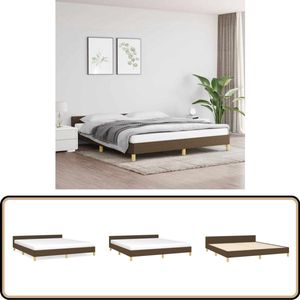 vidaXL Bedframe - Donkerbruin - 160x200 cm Bed Frame - Donkere Bruine Bedframe - Tweepersoons Bedframe - Boxspring Frame - Slaapcomfort