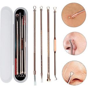 Comedonenlepel set - Mee-eters verwijderen - Blackhead remover - Puistjes - Professionele kit - Extractor tool set - Rose