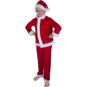 Kerstman verkleed kostuum met muts voor kinderen - Kerst verkleedkleding - Verkleden - Kerstmannen outfit/pak 110-128