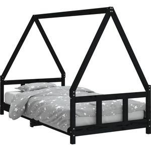 vidaXL - Kinderbedframe - 90x190 - cm - massief - grenenhout - zwart