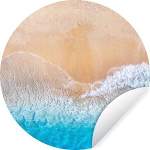 Behangcirkel - Zee - Strand - Zand - Rond behang - ⌀ 30 cm - Zelfklevend behang - Behangcirkel zelfklevend - Behangsticker - Cirkel behang