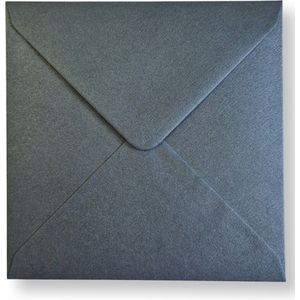 Cards & Crafts 50 Luxe metallic vierkante enveloppen - 14x14 - platina/zilver - 110grams - 140x140mm