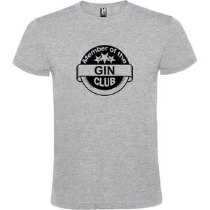 Grijs  T shirt met  "" Member of the Gin club ""print Zwart size S