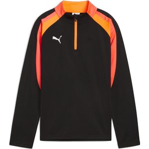 PUMA IndividualLIGA 1/4 Zip Top Jr Unisex sportshirt - PUMA Black-Heat Fire