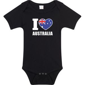 I love Australia baby rompertje zwart jongens en meisjes - Kraamcadeau - Babykleding - Australie landen romper 80