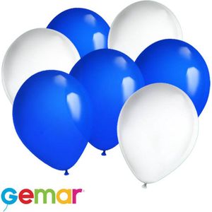 30 ballonnen Blauw en Wit (Ook geschikt voor Helium)