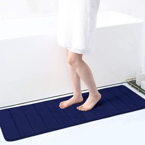 Clord - Badmat - Memory Foam - Absorberend - Antislip - Wasbaar - 43 x 120 cm - Marineblauw