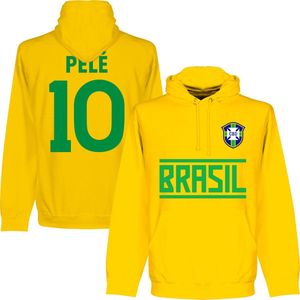 Brazilië Pelé 10 Team Hoodie - Geel - L