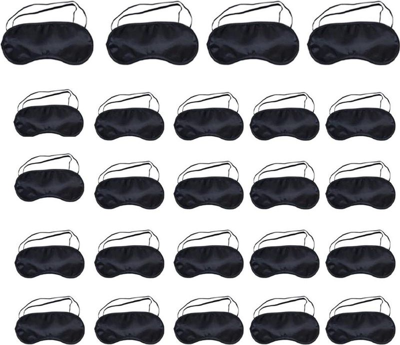 24 stuks slaapmaskers - zacht en ademend - lichtbestendig - verstelbare elastiekbanden - geschikt voor mannen, vrouwen en kinderen
