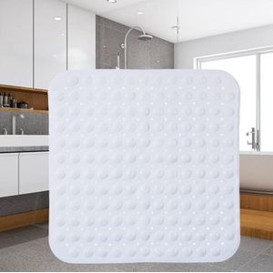Badmat - Douchemat met Antislip voor Douche - Vierkante antislipmat- Douchemat met zuignappen - 54 x 54 Cm. - Wit