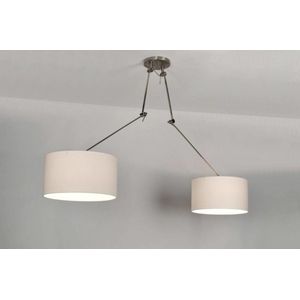 Lumidora Hanglamp 30098 - BROOKLYN - 2 Lichts - E27 - Wit - Textiel