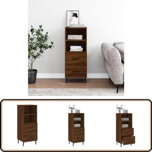 vidaXL Dressoir 34,5x34x90 cm bewerkt hout bruin eikenkleur